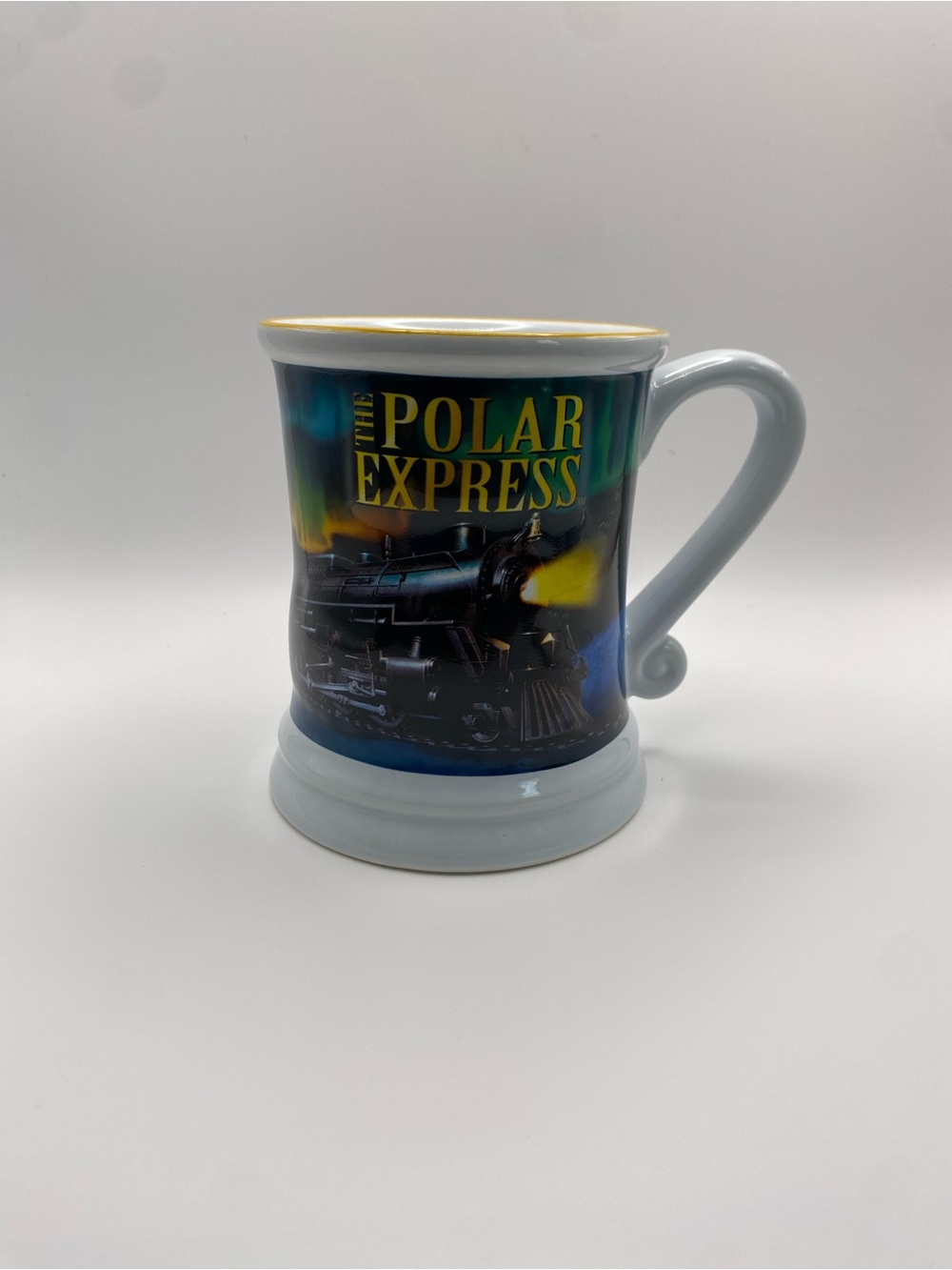 The Polar Express Ceramic Mug - White with Blue Train Graphic